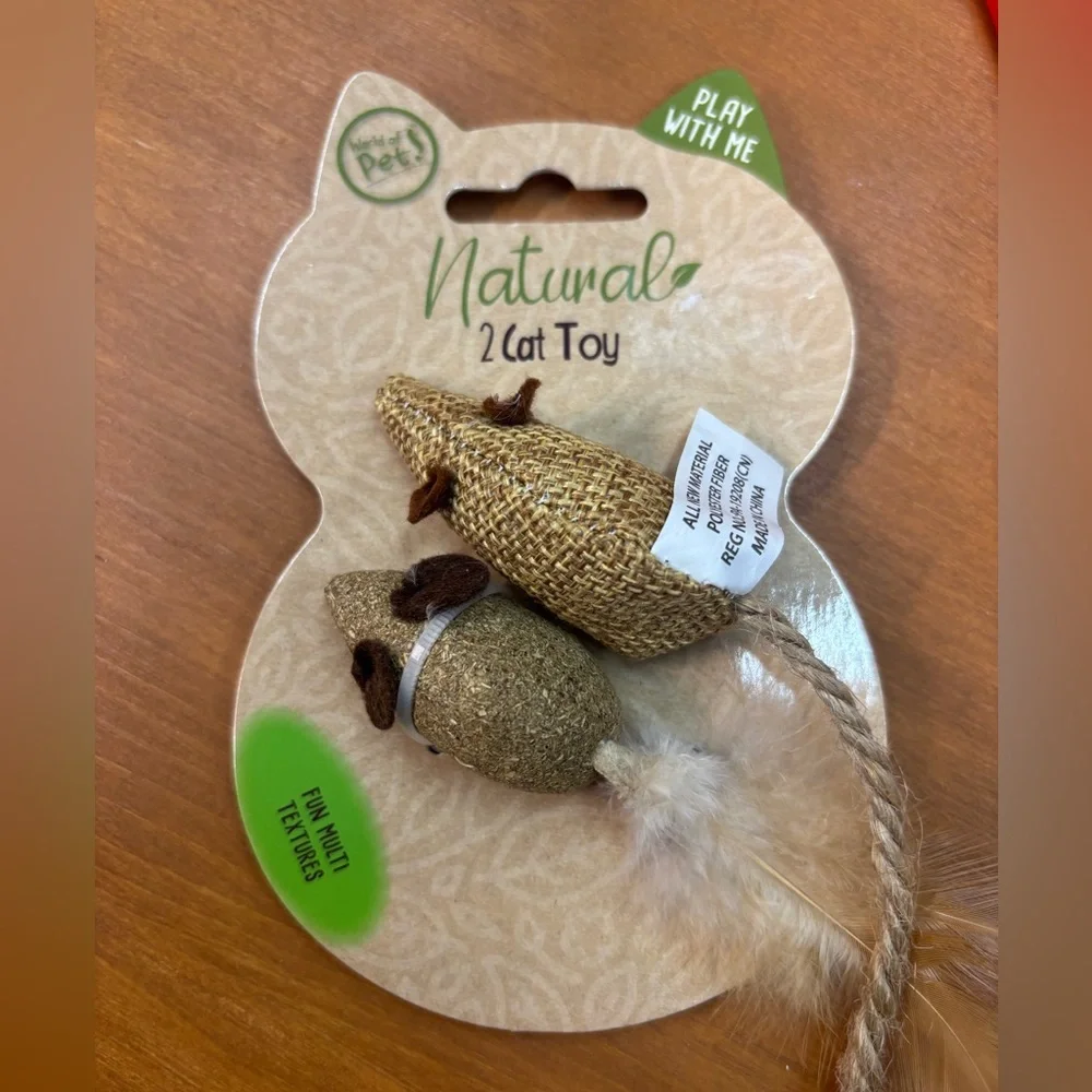 Cat Toy Wand with Holiday Theme plus 3 packs of Natural toys